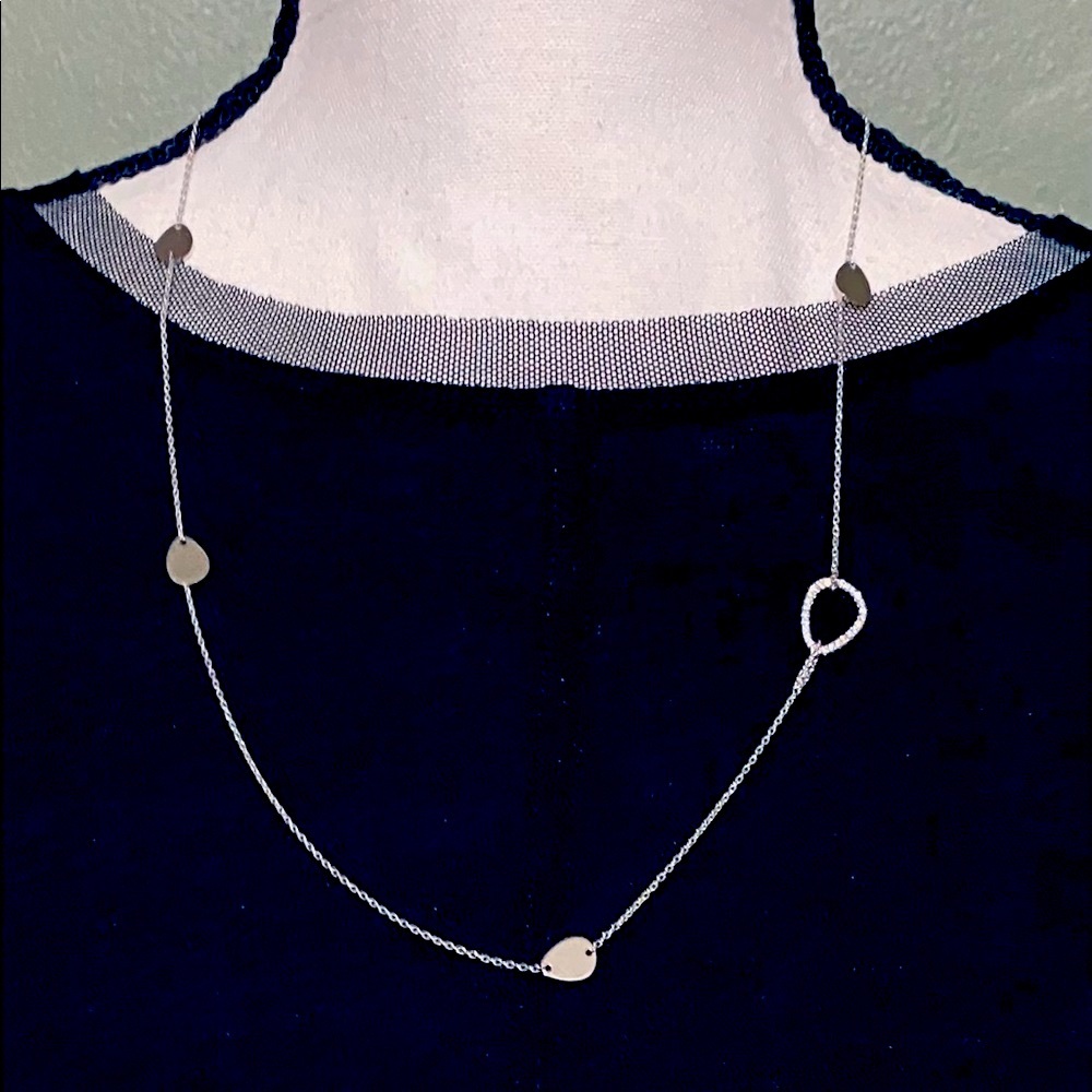 ❤️💯✅ 🆕925 STERLING SILVER TEARDROP CZ NECKLACE